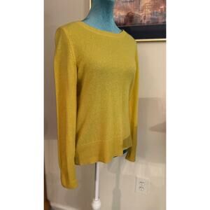 Saks Fifth Avenue Cashmere Yellow Round neck Sweater